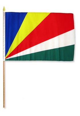 Seychelles 12in x 18in Mounted Flag
