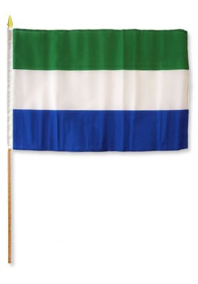 Sierra Leone 12in x 18in Mounted Flag