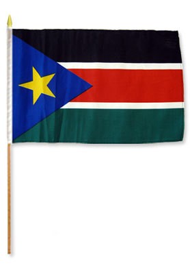 South Sudan 12in x 18in Mounted Flag