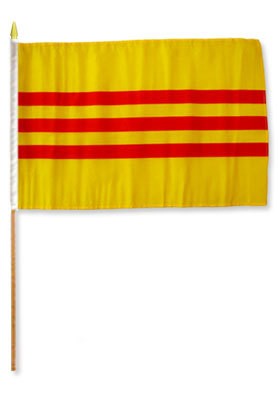 South Vietnam 12in x 18in Mounted Flag