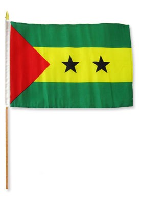 Sao Tome & Principe 12in x 18in Mounted Flag