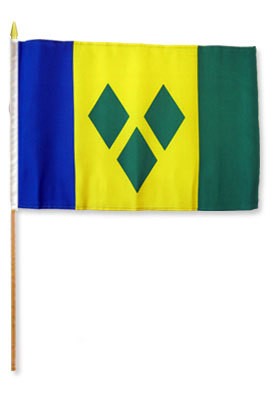 Saint Vincent & Grenadines 12in x 18in Mounted Flag