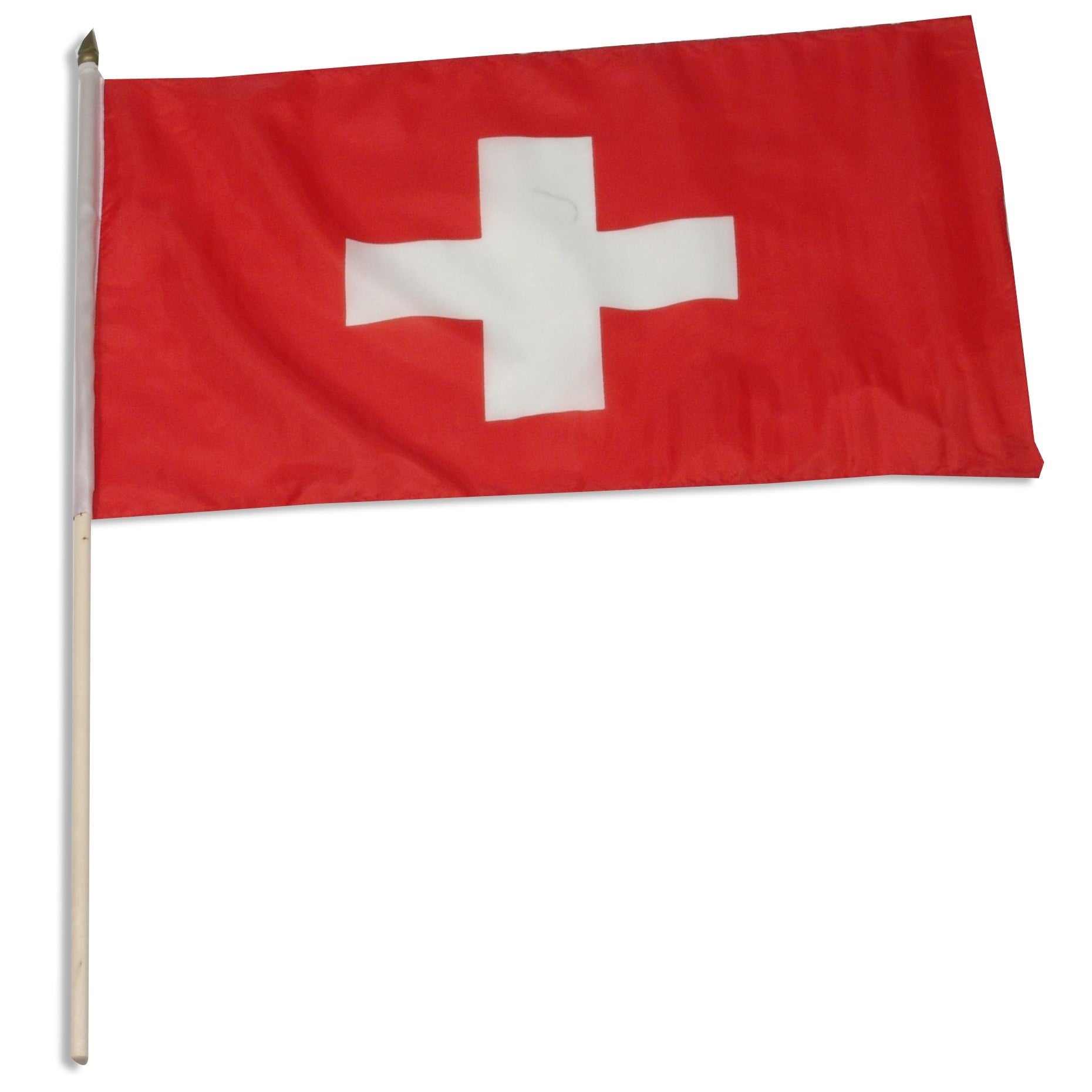 Switzerland 12in x 18in Mounted Stick Flag