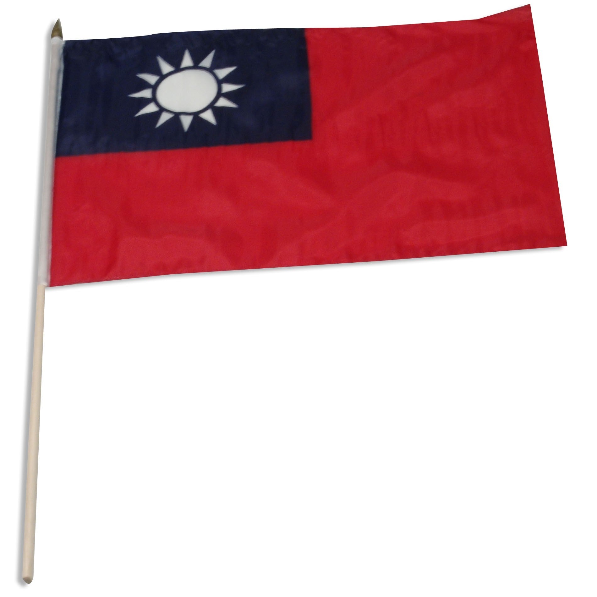 Taiwan 12in x 18in Mounted Flag