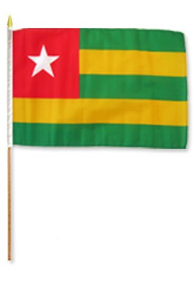 Togo 12in x 18in Mounted Flag