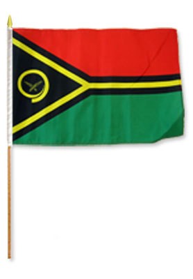 Vanuatu 12in x 18in Mounted Flag