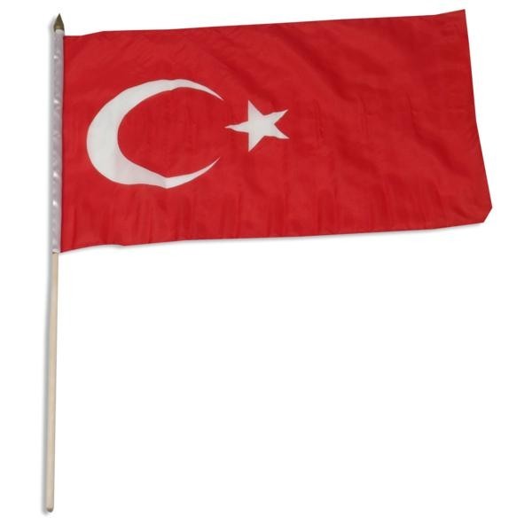 Turkey 12in x 18in Mounted Flag