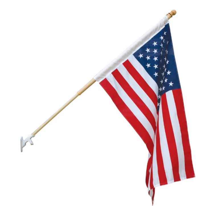 Flagpole with american flag