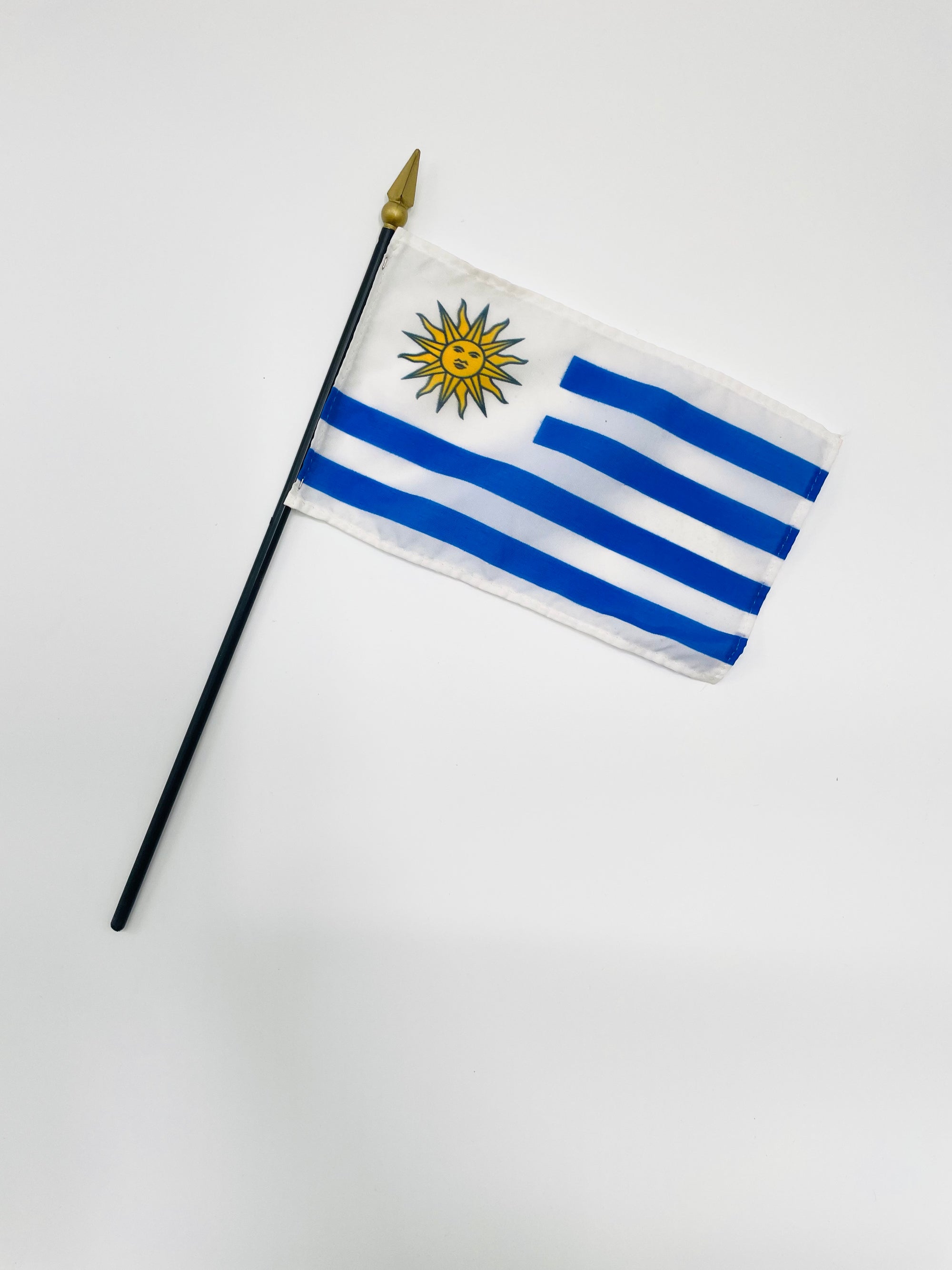 Uruguay 4in x 6in Mounted Handheld Stick Flags