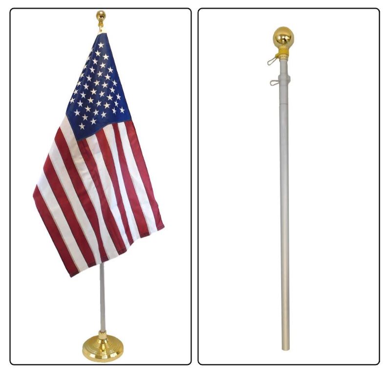 indoor flag pole with base, flagpole for international flags or US flag