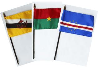 Banderas internacionales portátiles de 4 x 6 pulgadas (fabricadas en EE. UU.)