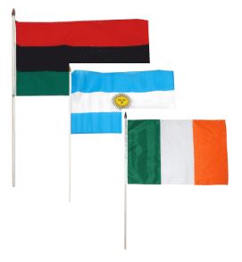 Banderas internacionales de mano de 12 x 18 pulgadas
