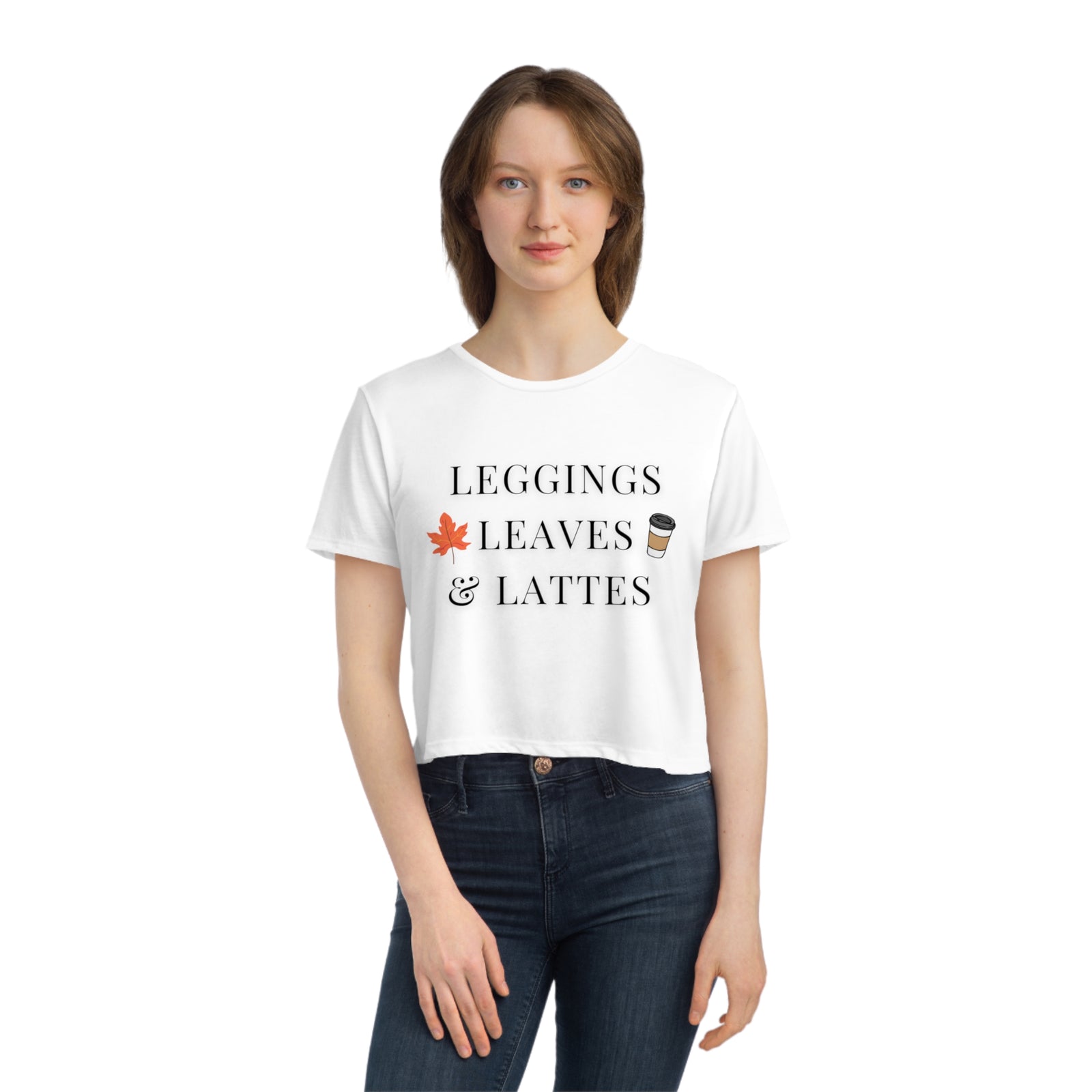 Women's Leggings, Leaves and Lattes T-Shirt for Fall