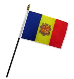 Andorra 4in x 6in Mounted Stick Flags