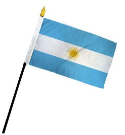Banderas de palo de Argentina de 4 x 6 pulgadas