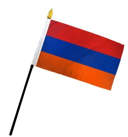 Armenia 4in x 6in Inch Mounted Stick Country Armenian Flags