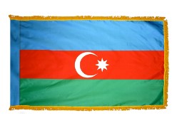 Azerbaijan Nylon Flag-With Gold Fringe