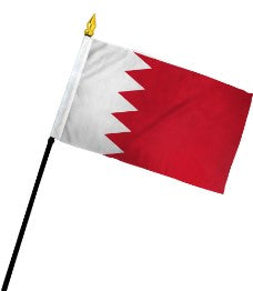 Bahrain 4in x 6in Mounted Country Stick Flags