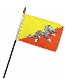 Bhutan 4in x 6in Mounted Country Flags
