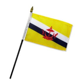 Brunei 4inch x 6inch Mounted Flags