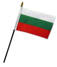 Bulgaria 4in x 6in Mounted Stick Flags