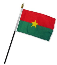 Burkina Faso 4in x 6in Mounted Stick Flags
