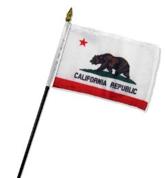 California  4in x 6in Mounted Flags