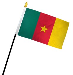Banderas de palo montadas de Camerún de 4 x 6 pulgadas