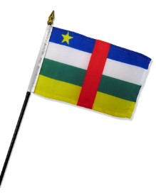 Central African Rep 4in x 6in Mounted Stick Flags