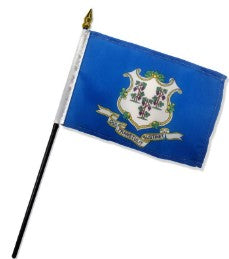Banderas montadas de Connecticut de 4 x 6 pulgadas