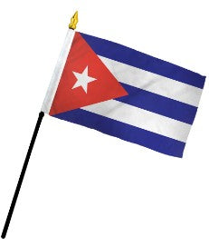 Banderas de palo montadas de 4" x 6" de Cuba