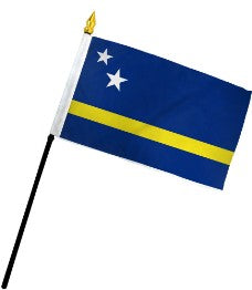 Banderas de palo montadas de Curazao de 4 x 6 pulgadas