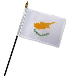 Banderas de palo montadas de Chipre de 4 x 6 pulgadas