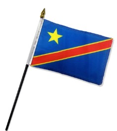 Democrartic  Republic of Congo 4in x 6in Mounted Stick Flags