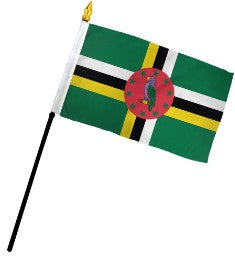Dominica 4in x 6in Mounted Stick Flags