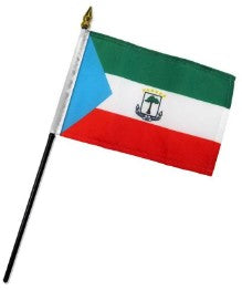 Equatorial Guinea 4in x 6in Mounted Stick Flags