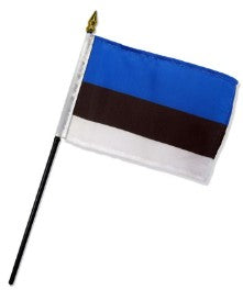 Banderas de palo montadas de Estonia de 4 x 6 pulgadas
