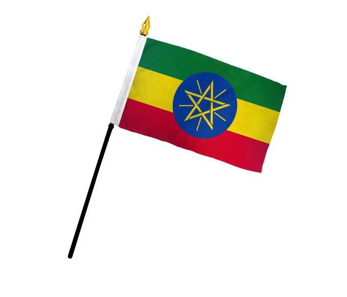 Buy Ethiopia stick flag 4x6inch flags for sale with 1-800 flags online