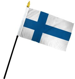 Finland 4in x 6in Mounted Stick Flags