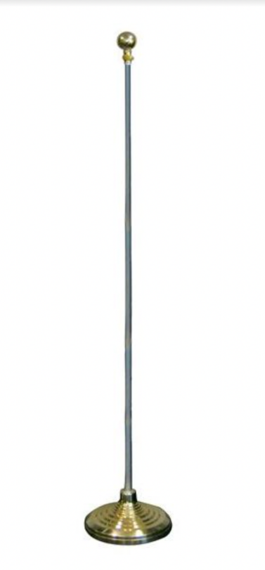 8ft. Silver Finished Flagpole Complete Set w/ Stand and Ball Top Ideal For Country Flags