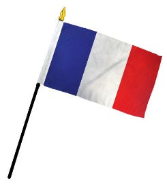 Banderas de palo montadas de Francia de 4 x 6 pulgadas