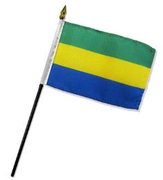 Banderas de palo montadas de Gabón de 4 x 6 pulgadas