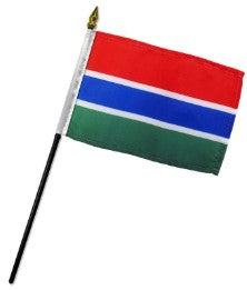 Gambia 4in x 6in Mounted Stick Flags