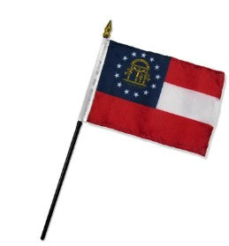 Banderas estatales de palo montadas de Georgia de 4 x 6 pulgadas