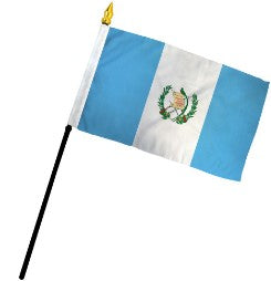 Banderas de palo de mano montadas de Guatemala de 4 x 6 pulgadas