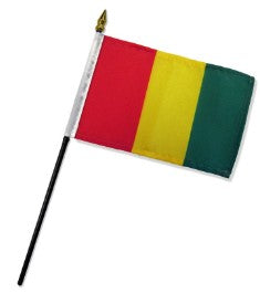 Banderas de palo de mano montadas de Guinea de 4 x 6 pulgadas