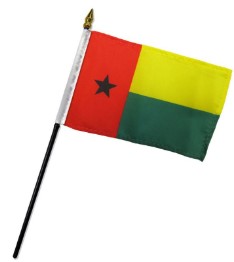 Guinea Bissau 4in x 6in Mounted Stick Flags