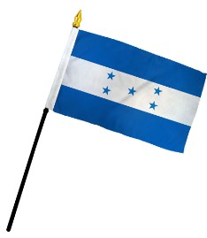 Honduras 4in x 6in Mounted Handheld Stick Flags