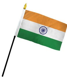 India 4in x 6in Mounted Handheld Stick Flags