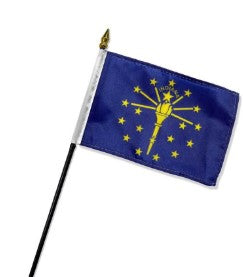 Indiana  4in x 6im Mounted Handheld Stick Flags